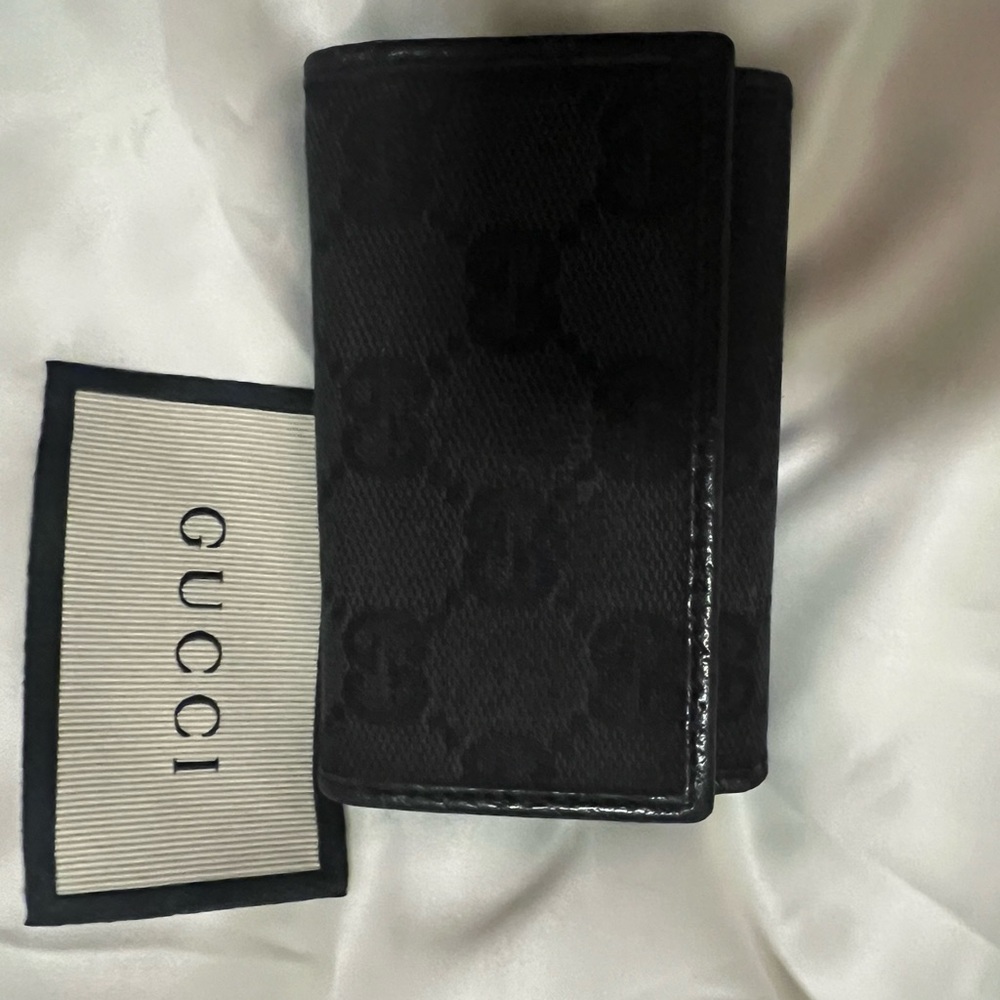 Gucci Black Monogram Key Holder